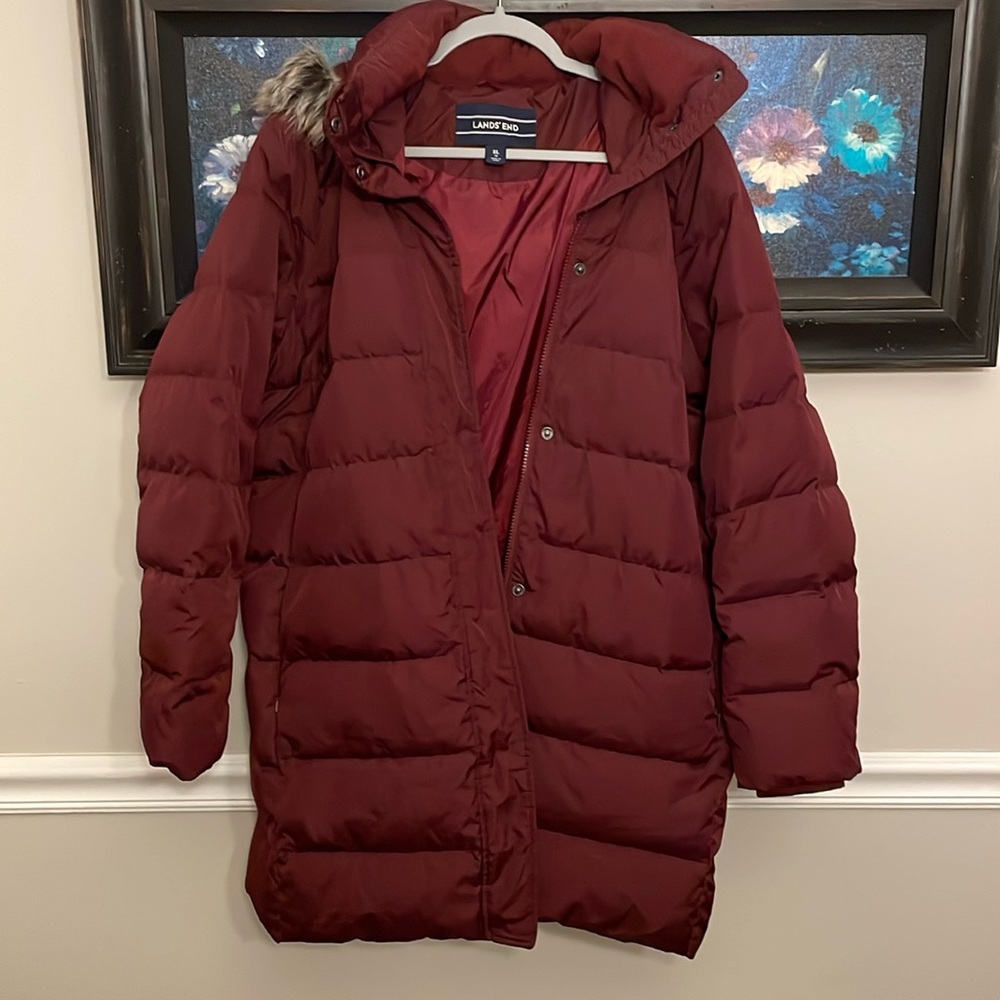 Purple Lands End Long Coat XL
